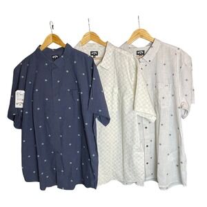 Lot of 3 Billabong Mens XXL All Day Jacquard SS Button Up Shirts ALL NEW W TAGS